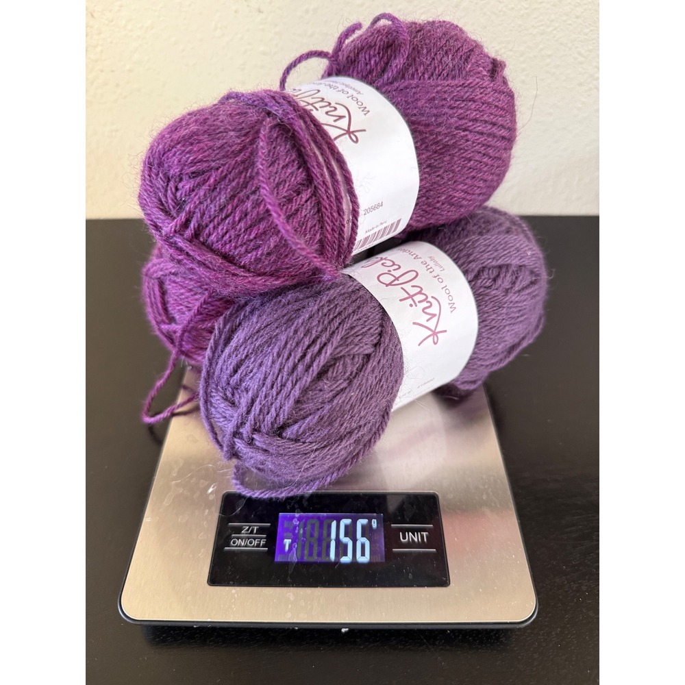 Knit Picks Wool of the Andes Yarn Lot 3 Skeins Purple Worsted 100% Wool 150g